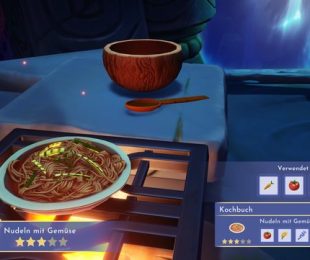Siapkan mie dengan sayuran dan makan hidangannya langsung untuk melepaskan segel dari gerbang (Sumber: Screenshot gametips).