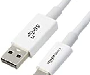 Amazon Basics - Kabel USB C ke USB Tipe A USB 3.1 Gen 2 0.9m Putih