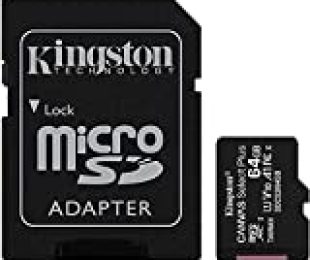 Kartu memori microSD Kingston Canvas Select Plus, SDCS2/64GB Kelas 10 (termasuk adaptor SD)