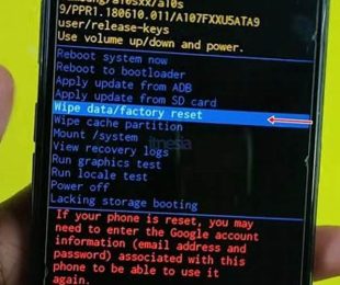 Pilih Opsi Wipe Data/Factory Reset