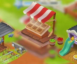 Ada tiga jenis bangunan di Hay Day.  Pada tangkapan layar ini Anda dapat melihat dua bangunan produksi dan satu bangunan fungsional (sumber gambar: tangkapan layar dan pengeditan spieletipps.de).