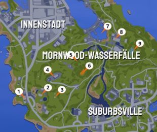 Ini adalah lokasi semua peralatan Mornwood Falls.  (Sumber gambar: Screenshot gametips)