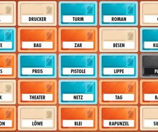 Codemaster harus mengkomunikasikan pola warna ini kepada timnya di Codenames menggunakan kata-kata kode.  (Sumber gambar: Screenshot gametips)