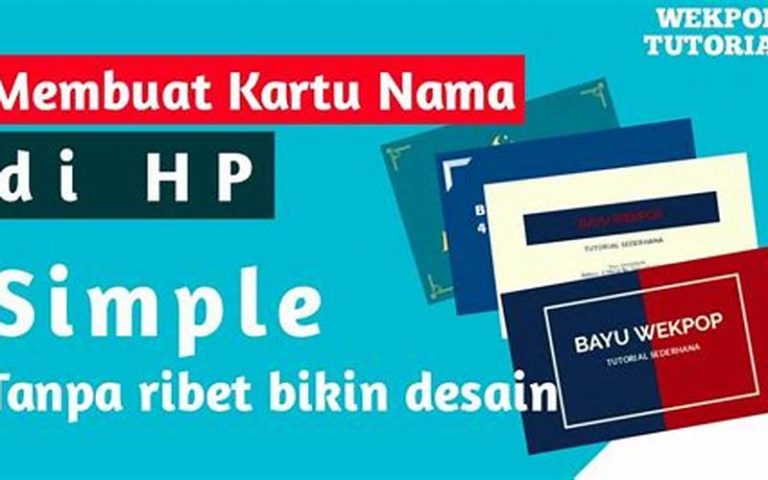Membuat Kartu Nama Di Hp